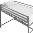 Rosebery Kids Modern Metal Twin Size Junior Loft Bed in Silver
