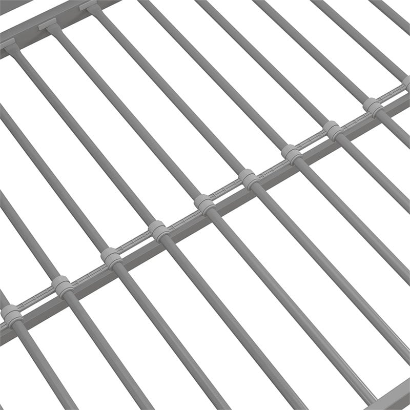 Rosebery Kids Modern Metal Twin Size Junior Loft Bed in Silver
