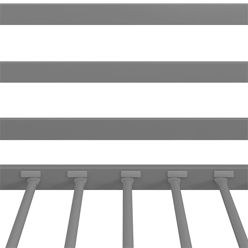 Rosebery Kids Modern Metal Twin Size Junior Loft Bed in Silver