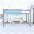 Rosebery Kids Modern Metal Twin Size Junior Loft Bed in Silver