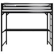 Rosebery Kids Twin Metal Loft Bed with Desk in Black