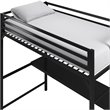 Rosebery Kids Twin Metal Loft Bed with Desk in Black