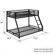 Rosebery Kids Twin Over Full Metal Bunk Bed in Black