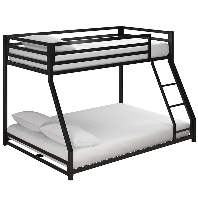 Rosebery Kids Twin Over Full Metal Bunk Bed in Black