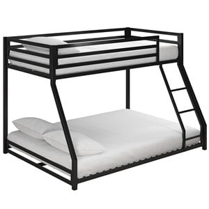 Rosebery Kids Twin Over Full Metal Bunk Bed in Black