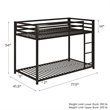 Rosebery Kids Twin Over Twin Metal Bunk Bed in Black