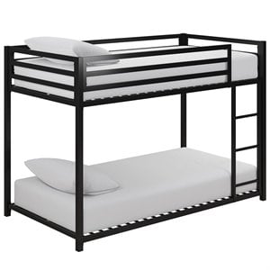 Rosebery Kids Twin Over Twin Metal Bunk Bed in Black