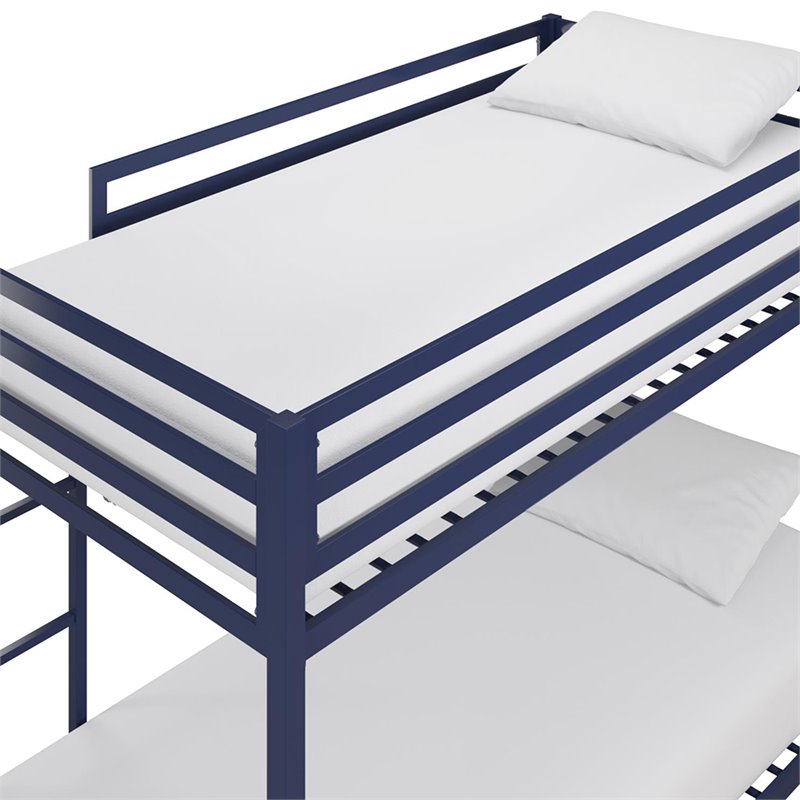 Rosebery Kids Twin Over Twin Metal Bunk Bed in Blue