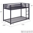 Rosebery Kids Twin Over Twin Metal Bunk Bed in Blue