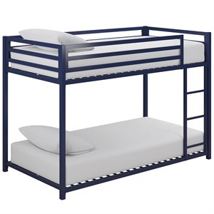 Rosebery Kids Twin Over Twin Metal Bunk Bed in Blue