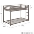 Rosebery Kids Twin Over Twin Metal Bunk Bed in Silver