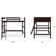 Rosebery Kids Traditional Wood 5-Step Ladder Full Loft Bed in Espresso