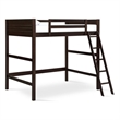 Rosebery Kids Traditional Wood 5-Step Ladder Full Loft Bed in Espresso