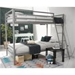 Rosebery Kids Twin Over Twin Metal Bunk Bed in Gray