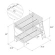 Rosebery Kids Twin Over Twin Metal Bunk Bed in Gray