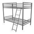 Rosebery Kids Twin Over Twin Metal Bunk Bed in Gray