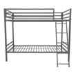 Rosebery Kids Twin Over Twin Metal Bunk Bed in Gray