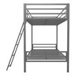 Rosebery Kids Twin Over Twin Metal Bunk Bed in Gray