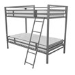 Rosebery Kids Twin Over Twin Metal Bunk Bed in Gray