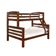Rosebery Kids Wood Twin over Full Bunk Bed with Attached Ladder in Brown