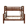 Rosebery Kids Wood Twin over Full Bunk Bed with Attached Ladder in Brown