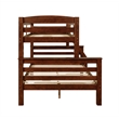 Rosebery Kids Wood Twin over Full Bunk Bed with Attached Ladder in Brown