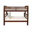 Rosebery Kids Wood Twin over Full Bunk Bed with Attached Ladder in Brown