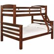 Rosebery Kids Wood Twin over Full Bunk Bed with Attached Ladder in Brown