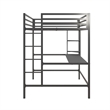 Rosebery Kids Full Metal Loft Bed with Desk in Navy and Black