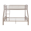 Rosebery Kids Metal Heavy Twin Over Full Bunk Bed Attached Ladder in Pewter