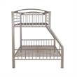 Rosebery Kids Metal Heavy Twin Over Full Bunk Bed Attached Ladder in Pewter