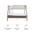 Rosebery Kids Metal Heavy Twin Over Full Bunk Bed Attached Ladder in Pewter