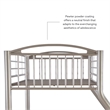 Rosebery Kids Metal Heavy Twin Over Full Bunk Bed Attached Ladder in Pewter