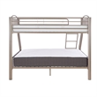 Rosebery Kids Metal Heavy Twin Over Full Bunk Bed Attached Ladder in Pewter