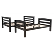 Rosebery Kids Transitional Wood Twin over Full Bunk Bed with Built in Black