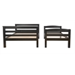Rosebery Kids Transitional Wood Twin over Full Bunk Bed with Built in Black