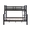 Rosebery Kids Transitional Wood Twin over Full Bunk Bed with Built in Black