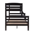 Rosebery Kids Transitional Wood Twin over Full Bunk Bed with Built in Black