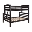 Rosebery Kids Transitional Wood Twin over Full Bunk Bed with Built in Black