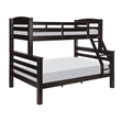 Rosebery Kids Transitional Wood Twin over Full Bunk Bed with Built in Black
