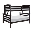Rosebery Kids Transitional Wood Twin over Full Bunk Bed with Built in Black