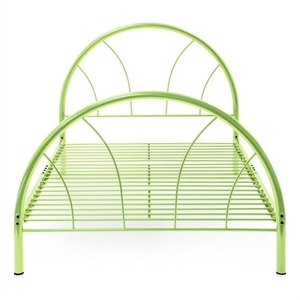 Rosebery Kids Contemporary Steel Metal Arc Design Platform Full Bed in Green