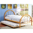 Rosebery Kids Modern Non-Recycled Steel Metal Platform Full Bed in Orange