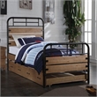 Rosebery Kids Modern Twin Slat Bed in Antique Oak