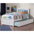 Rosebery Kids Twin Platform Bed with Matching Footboard & Twin Trundle in White