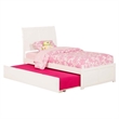 Rosebery Kids Twin Wood Platform Bed with Footboard and Twin Trundle in White