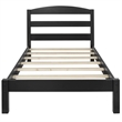 Rosebery Kids Modern Wood Twin Kids Slat Bed with 4 Legs in Black