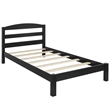 Rosebery Kids Modern Wood Twin Kids Slat Bed with 4 Legs in Black