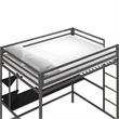 Rosebery Kids Metal Full Loft Bed with Desk in Gray & Black
