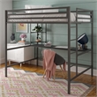 Rosebery Kids Metal Full Loft Bed with Desk in White